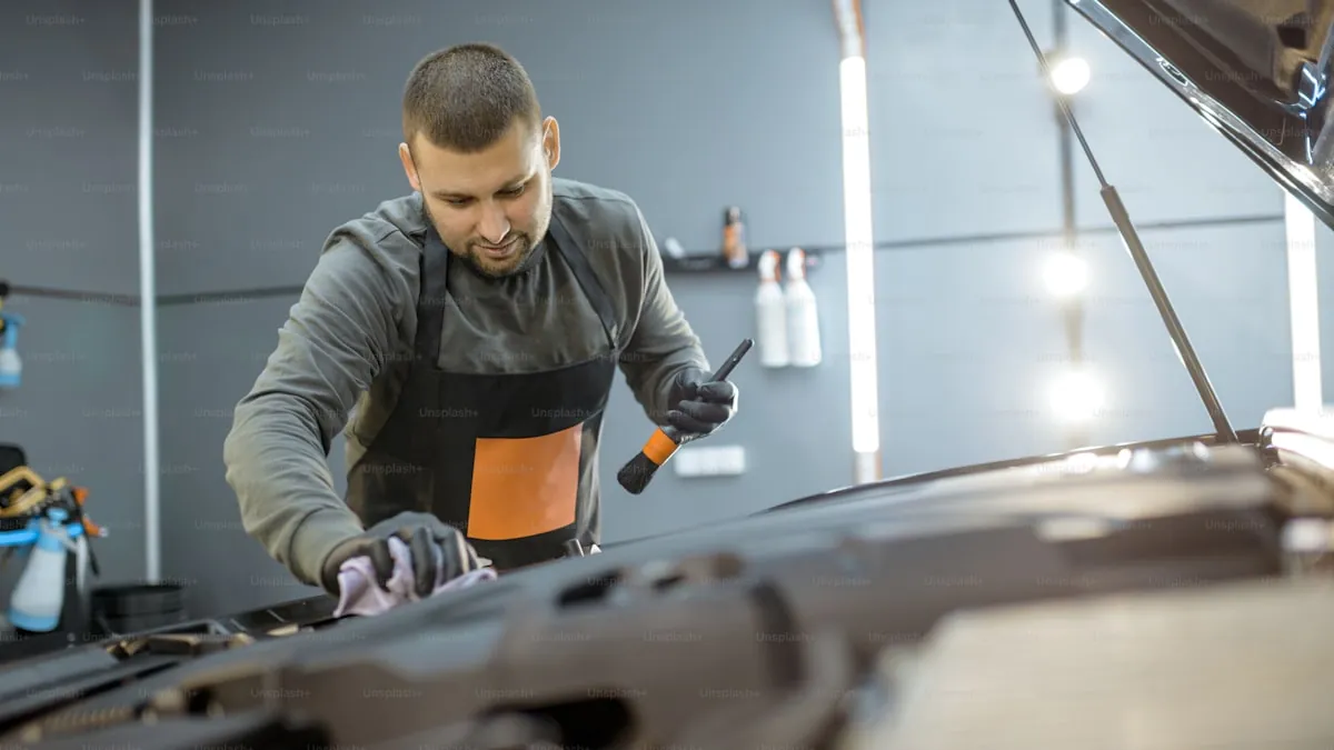 Pristine show car with flawless paint finish at a Houston car show